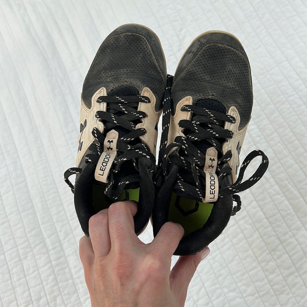 Little Boys Size 12 Black and White Under Armour Baseball Cleats